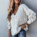 Suéter Casual Decote V Heart - Vista Ladies