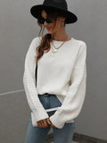 Suéter com Mangas de Tricot Blanc - Vista Ladies