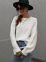 Suéter com Mangas de Tricot Blanc - Vista Ladies