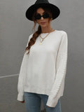 Suéter com Mangas de Tricot Blanc - Vista Ladies