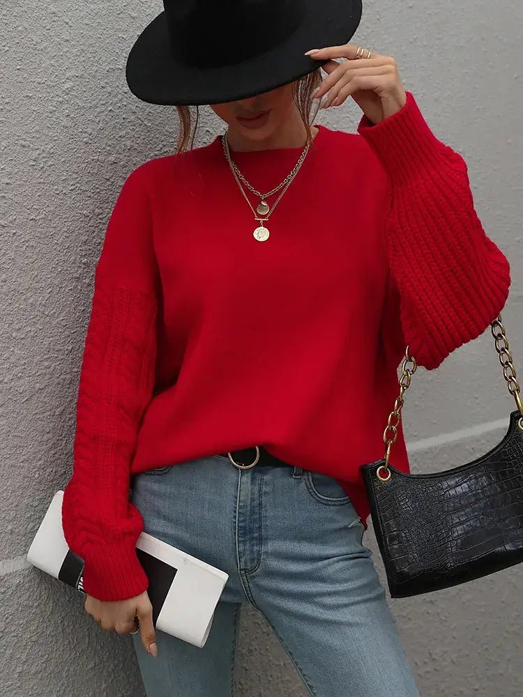 Suéter com Mangas de Tricot Blanc - Vista Ladies