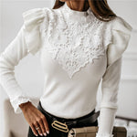 Suéter Detalhes em Renda Lotus - Vista Ladies