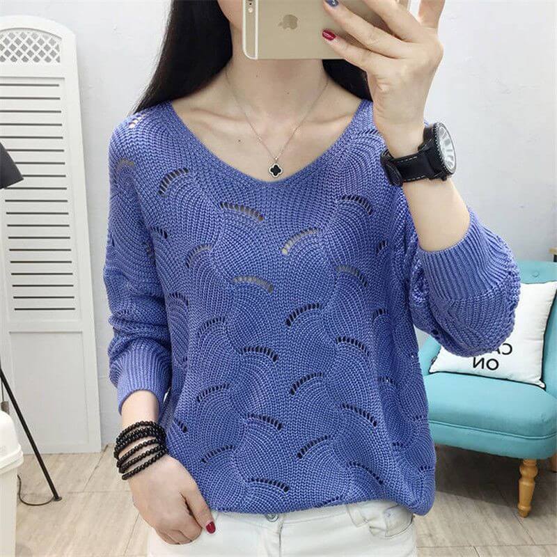 Suéter Feminino Casual de Tricot Petalita - Vista Ladies