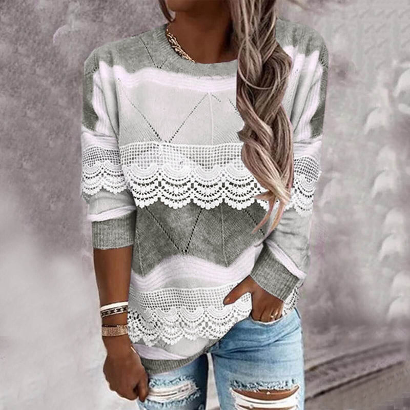 Suéter Feminino com Detalhes em Renda Epidoto - Vista Ladies
