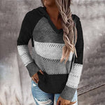 Suéter Feminino Gola V com Capuz Idocrase - Vista Ladies