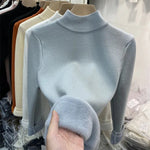 Sweater Peluciada Térmica Gola Média - Vista Ladies