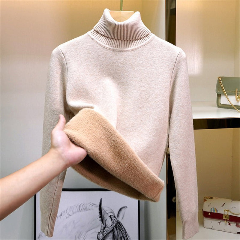Sweater Peluciado Térmica Gola Alta - Vista Ladies