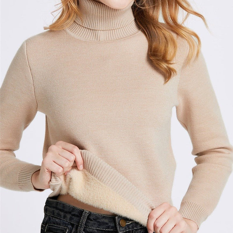 Sweater Peluciado Térmica Gola Alta - Vista Ladies