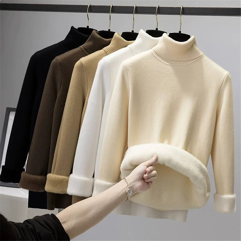 Sweater Peluciado Térmica Gola Alta - Vista Ladies