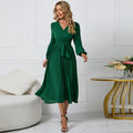 Vestido Decote V Frisado Veronni - Ziora