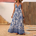 Vestido floral havaiano longo com alças – Camila - Ziora