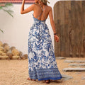 Vestido floral havaiano longo com alças – Camila - Ziora
