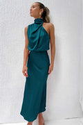 Vestido Gola Alta Detalhada Larozzi - Ziora