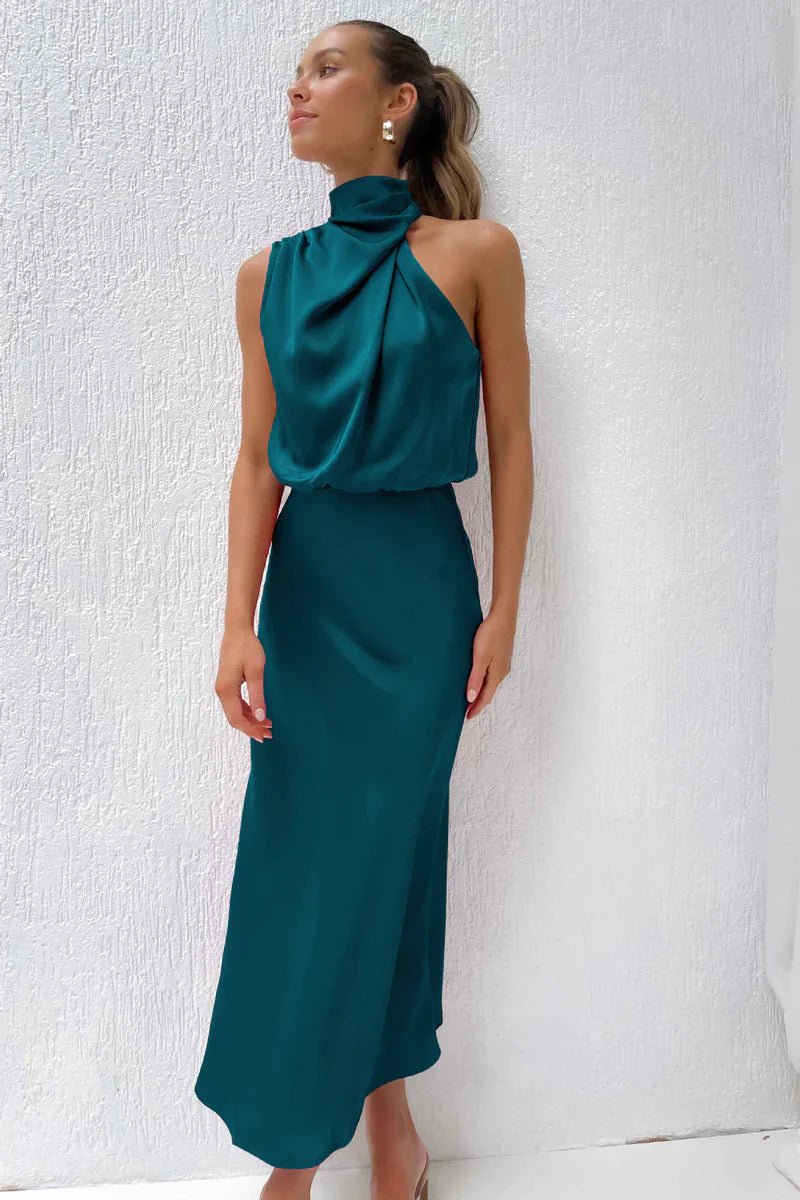 Vestido Gola Alta Detalhada Larozzi - Ziora