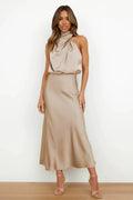 Vestido Gola Alta Detalhada Larozzi - Ziora