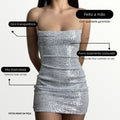 Vestido Lilian | Brilhoso Paetê Tubinho Com Alça Fina - Festa - Innovare