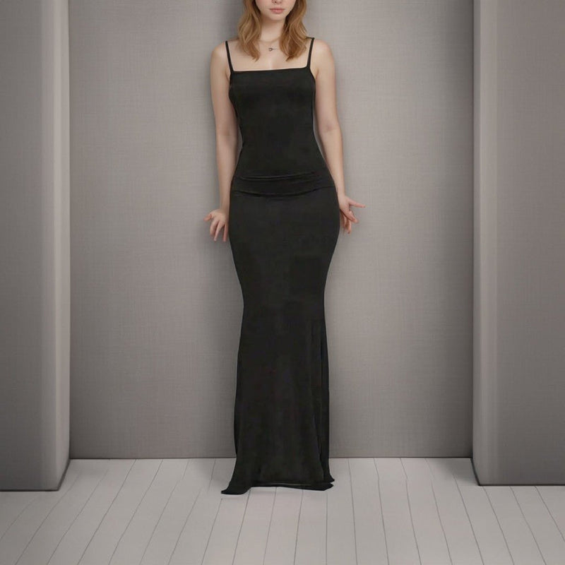 Vestido Longo de Alça Colado Caimento Cherry Sexy - Innovare