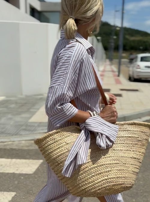 Vestido Longo Listrado Modelo Boho Chic - Marianna - Ziora