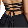 Vestido Longo Suplex Fenda na frente Empina Detalhe no Bumbum Festa Alca Trançado nas costa - Innovare