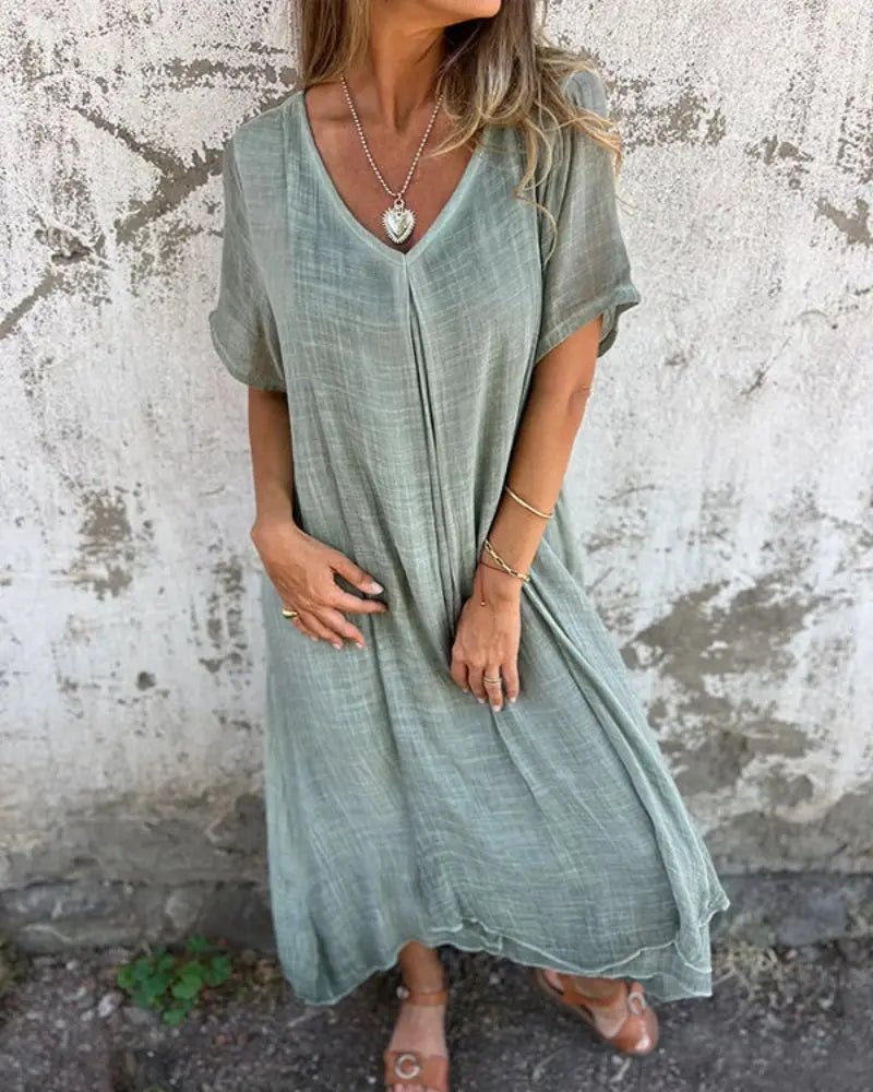 Vestido Midi de Linho Felora - Ziora