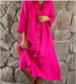 Vestido Midi de Linho Zalea - Ziora