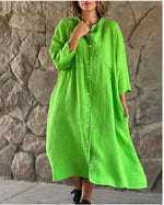 Vestido Midi de Linho Zalea - Ziora