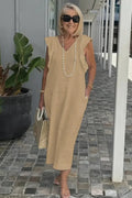 Vestido Midi de Linho Zorane - Ziora