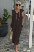 Vestido Midi de Linho Zorane - Ziora