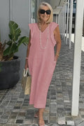 Vestido Midi de Linho Zorane - Ziora