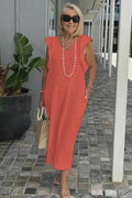 Vestido Midi de Linho Zorane - Ziora