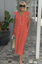 Vestido Midi de Linho Zorane - Ziora