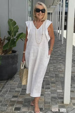 Vestido Midi de Linho Zorane - Ziora