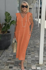 Vestido Midi de Linho Zorane - Ziora
