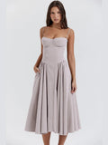 Vestido Sexy Pleated Hem Sling – Mariana - Ziora