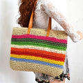 Bolsa de Praia de Palha Colors - Loja Fact