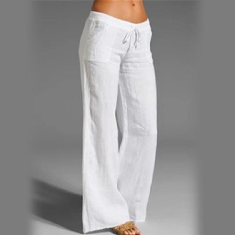 Calça Wide Leg de Linho Feminina - Loja Fact