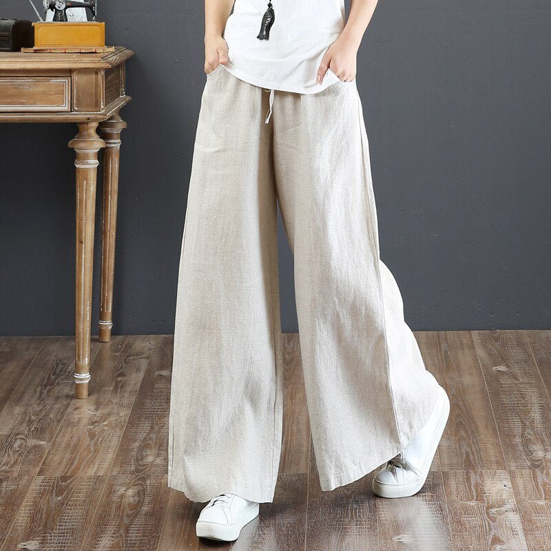 Calça Wide Leg Linho com Amarração Large - Loja Fact