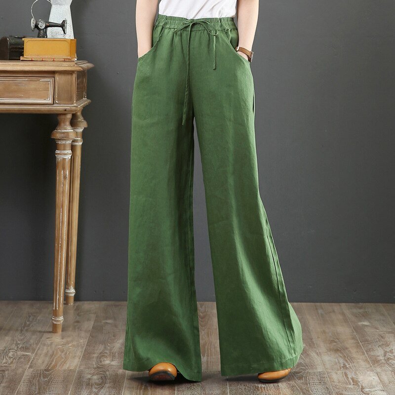 Calça Wide Leg Linho com Amarração Large - Loja Fact