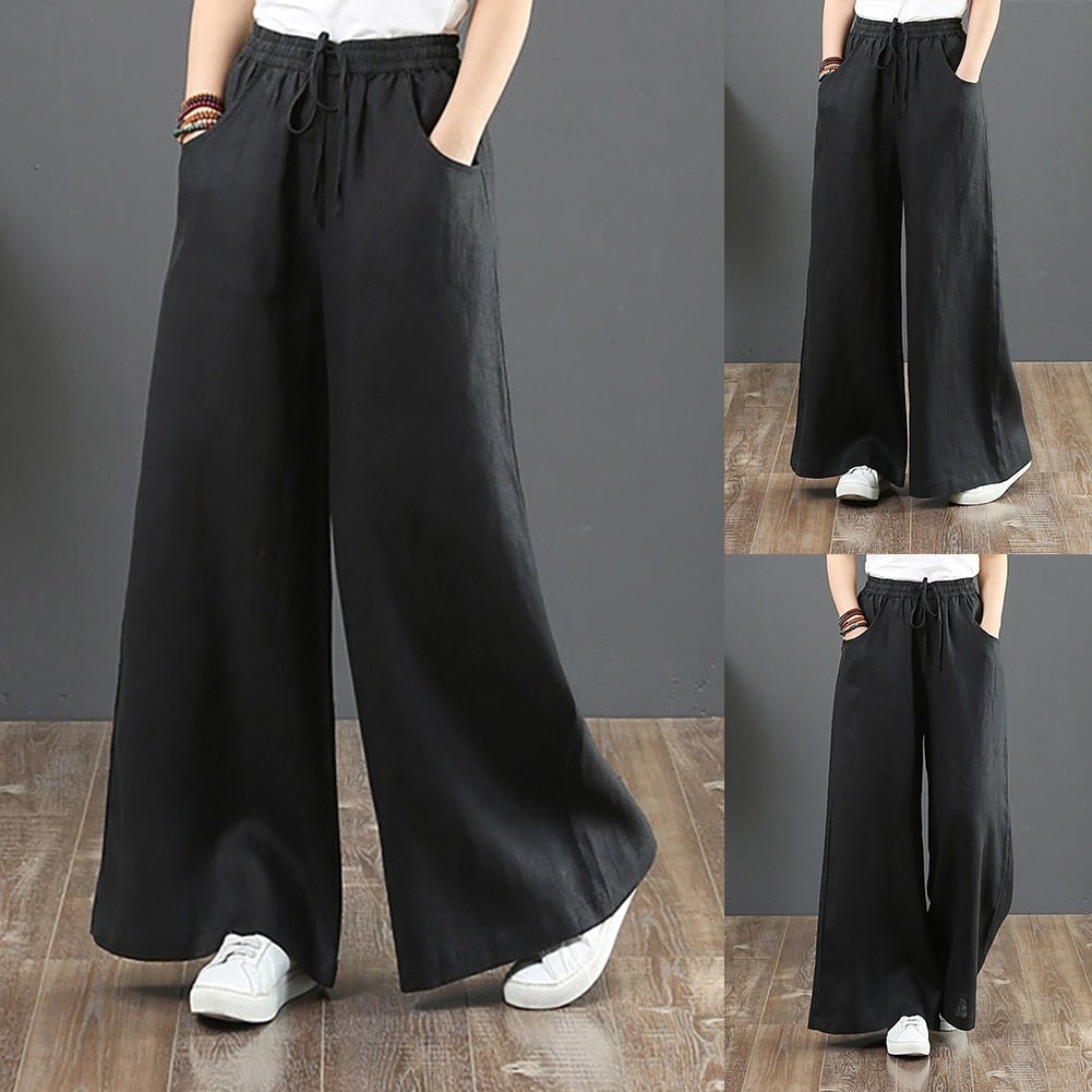 Calça Wide Leg Linho com Amarração Large - Loja Fact