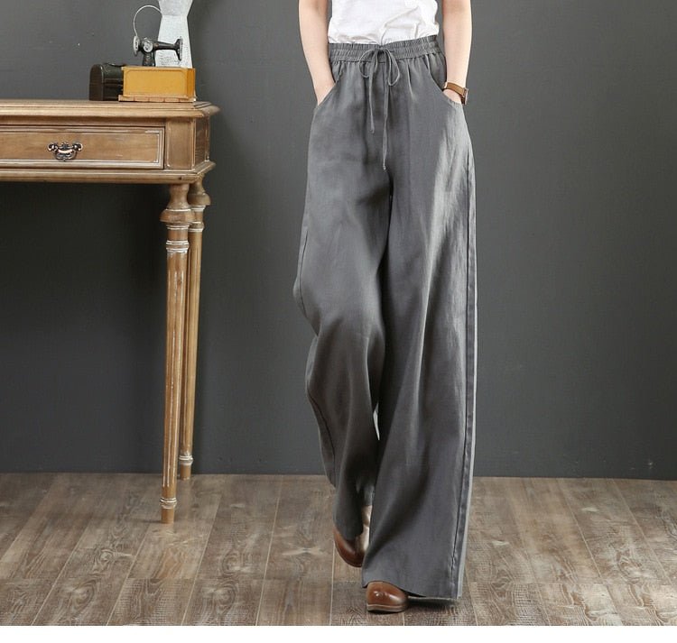 Calça Wide Leg Linho com Amarração Large - Loja Fact