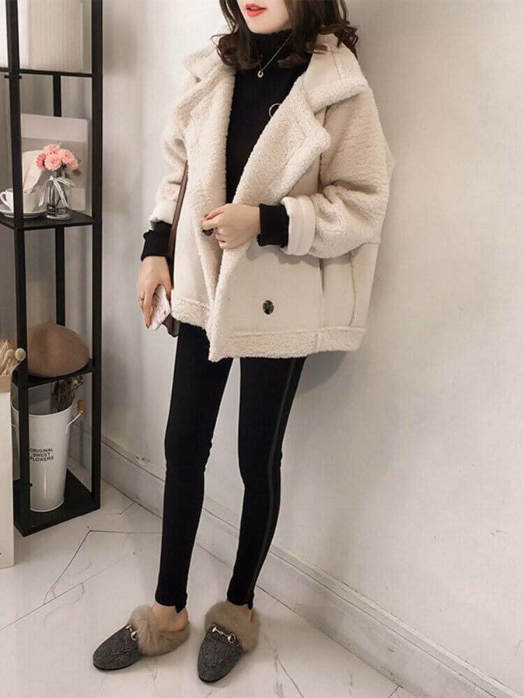 Casaco Feminino de Camurça e Pelinhos Corinne - Loja Fact