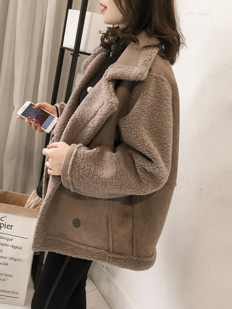 Casaco Feminino de Camurça e Pelinhos Corinne - Loja Fact