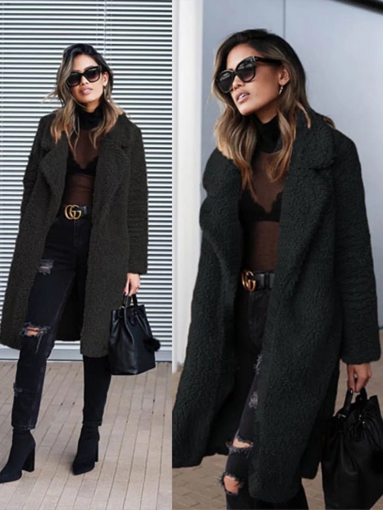 Casaco Feminino de Lã Aberto Ava Peacoat - Loja Fact