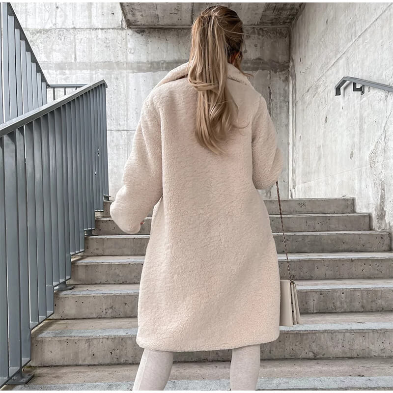 Casaco Feminino Longo Teddy - Loja Fact