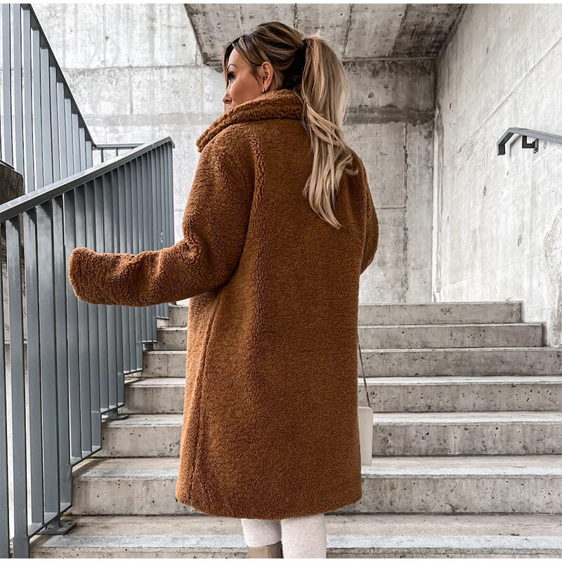 Casaco Feminino Longo Teddy - Loja Fact