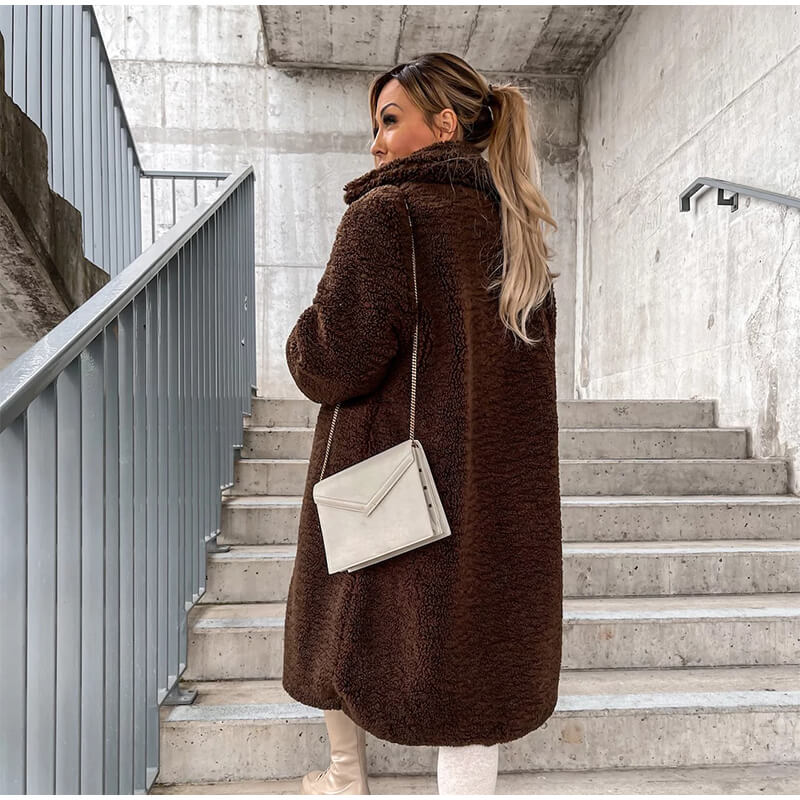 Casaco Feminino Longo Teddy - Loja Fact