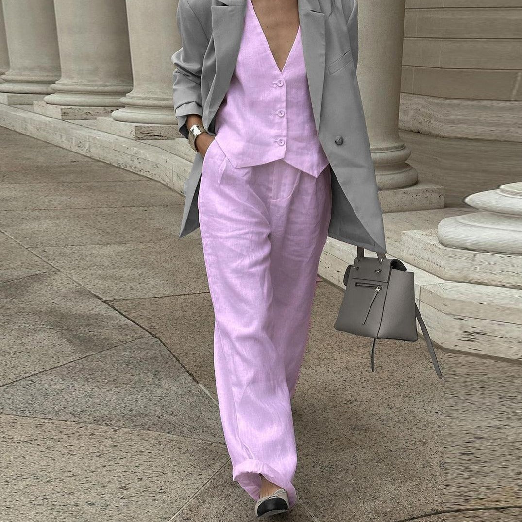 Conjunto Alfaiataria Colete e Calça Janine - Loja Fact