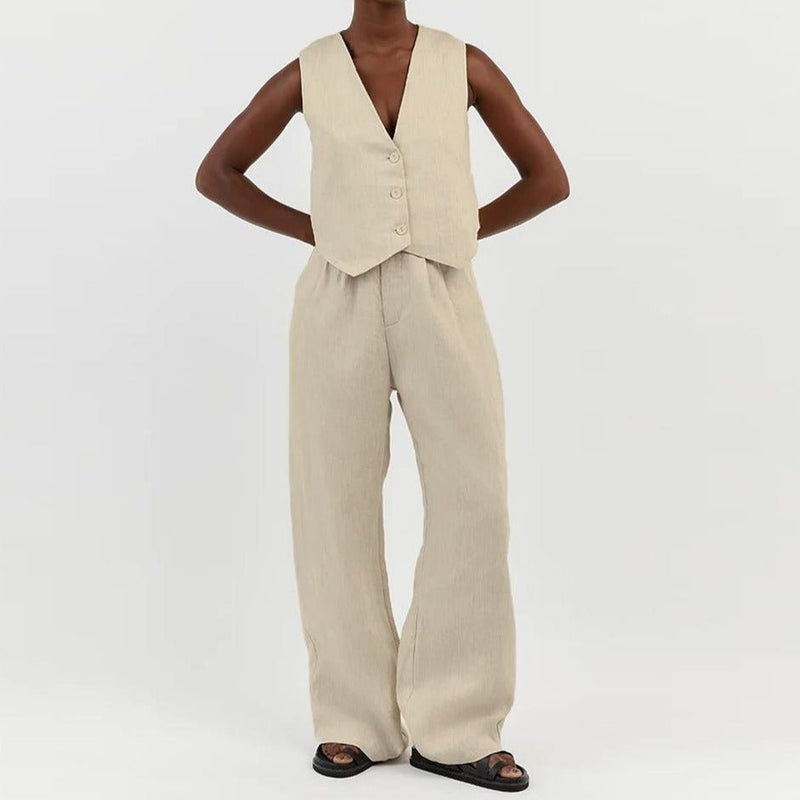 Conjunto Alfaiataria Colete e Calça Janine - Loja Fact