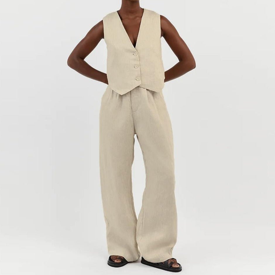 Conjunto Alfaiataria Colete e Calça Janine - Loja Fact