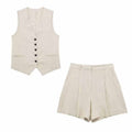 Conjunto Alfaiataria Short e Colete Janine - Loja Fact